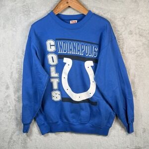 Indianapolis Colts Team Rated Sweatshirt Mens XL Blue Vintage Graphic Pullover